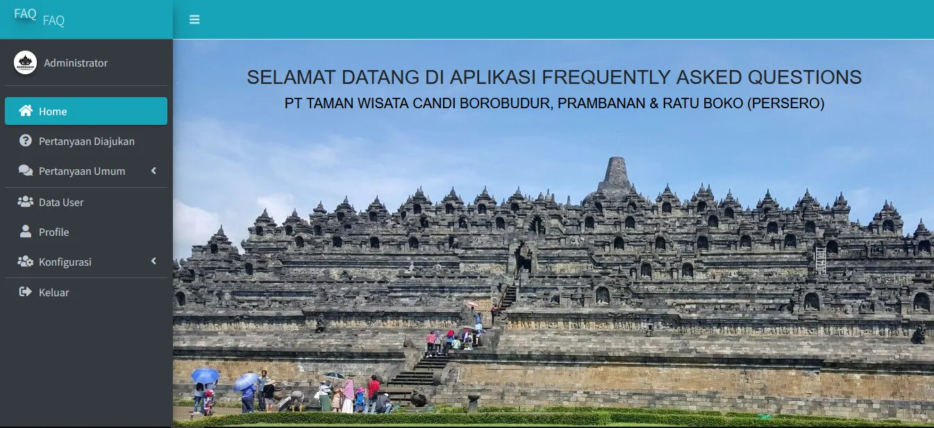Aplikasi FAQ untuk PT Taman Wisata Candi Borobudur - Frequently Asked Questions System