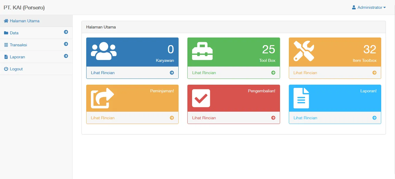 Aplikasi Peminjaman Toolbox untuk PT KAI Persero